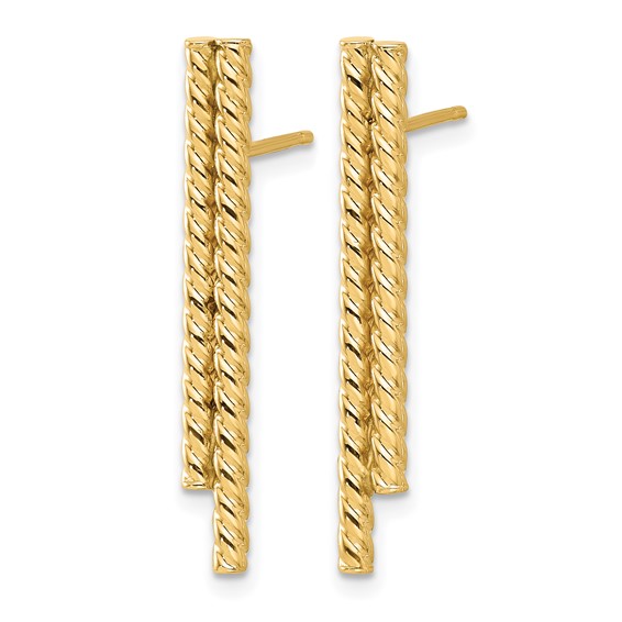 Leslie's 14K Polished Twisted Bar Post Earrings