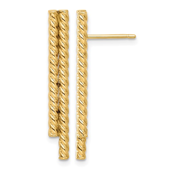 Leslie's 14K Polished Twisted Bar Post Earrings