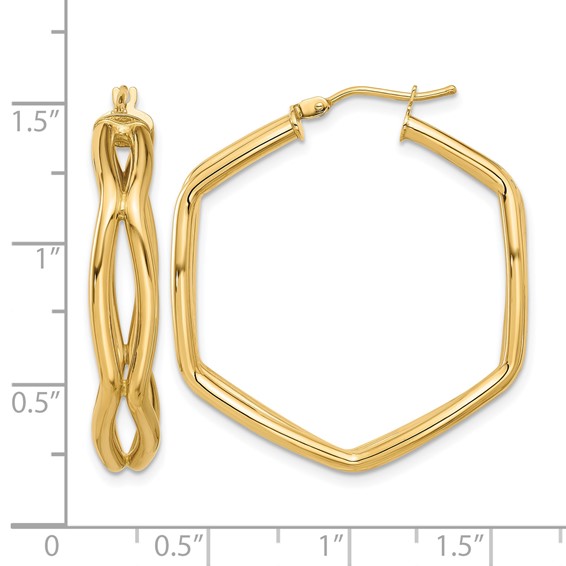 Leslie's 14K Polished Geometric Hoop Earrings