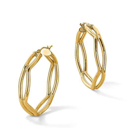 Leslie's 14K Polished Geometric Hoop Earrings