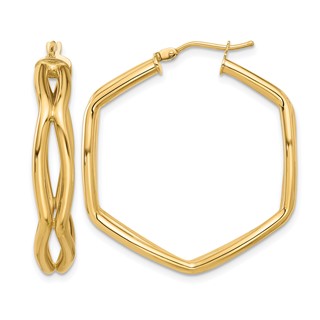 Leslie's 14K Polished Geometric Hoop Earrings