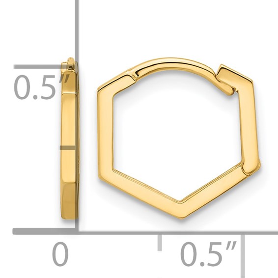 Leslie's Gold Polished Hinged Hoop Earrings