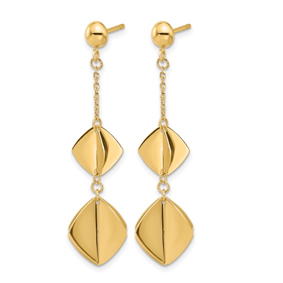 Leslie's 14K Polished Fancy Dangle Post Earrings