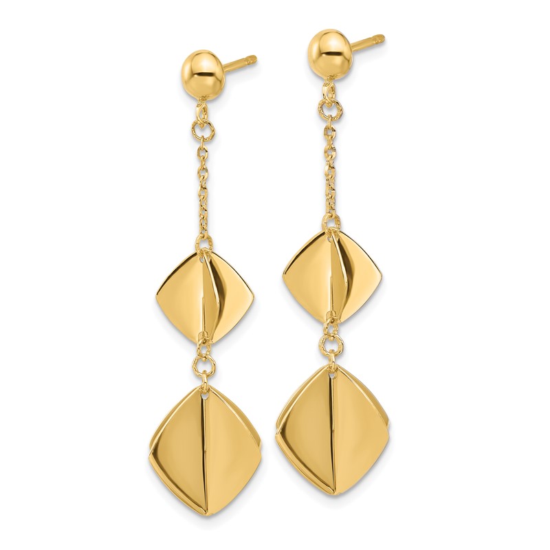 14K Polished Fancy Dangle Post Earrings