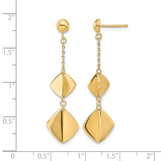 Leslie's 14K Polished Fancy Dangle Post Earrings