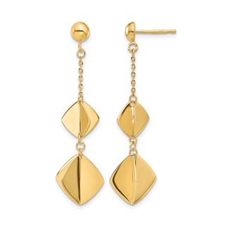 Leslie's 14K Polished Fancy Dangle Post Earrings