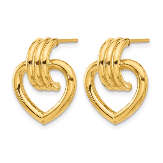 Leslie's 14K Polished Heart Post Earrings
