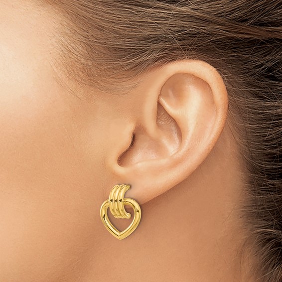 Leslie's 14K Polished Heart Post Earrings