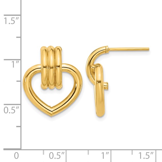 Leslie's 14K Polished Heart Post Earrings