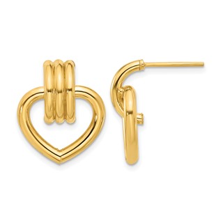 Leslie's 14K Polished Heart Post Earrings