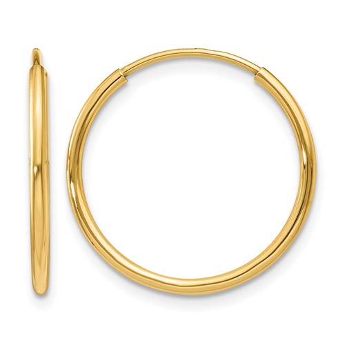 14k 1.20mm Endless Hoop Earring