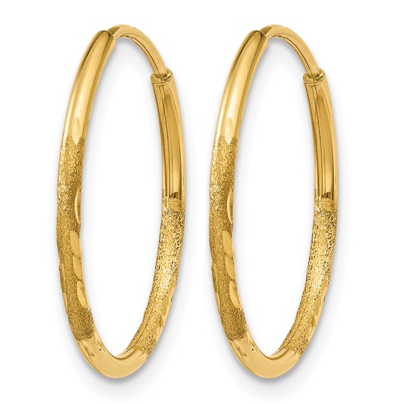 Leslie's Gold 1.20mm Diamond-cut Endless Hoop Earrings
