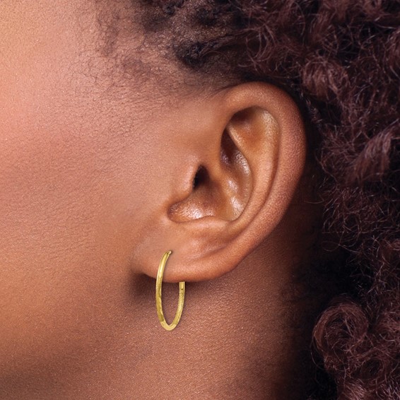 Leslie's Gold 1.20mm Diamond-cut Endless Hoop Earrings