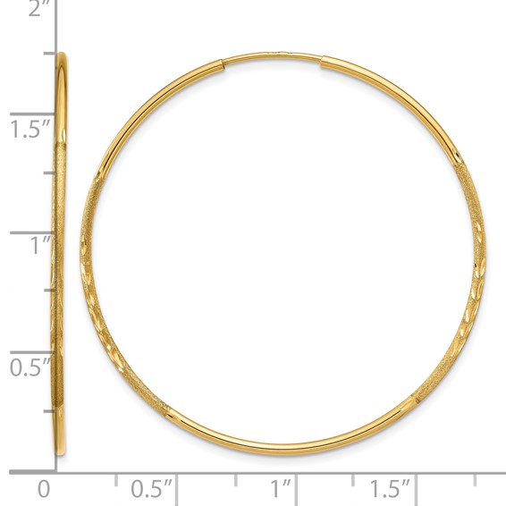 Leslie's 14k 1.25mm Diamond-cut Endless Hoop Earring