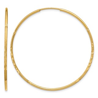 Leslie's 14k 1.25mm Diamond-cut Endless Hoop Earring