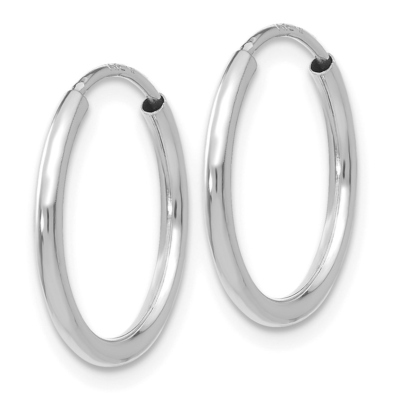 14k White Gold 1.2mm Polished Endless Hoop Earrings