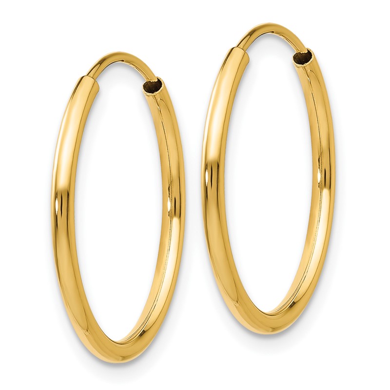 14k 1.2mm Polished Round Endless Hoop Earrings