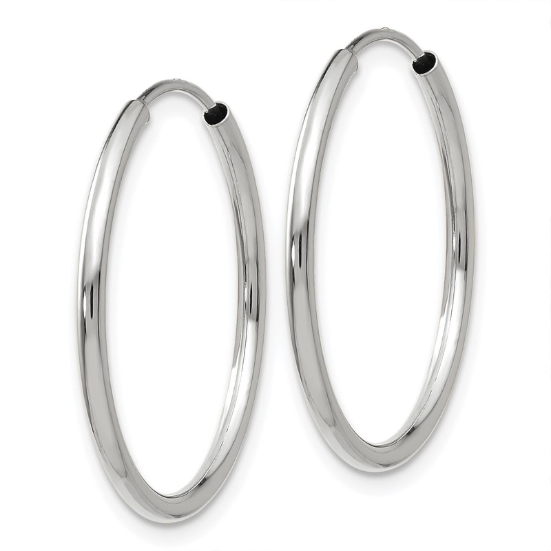 14k White Gold 1.2mm Polished Endless Hoop Earrings