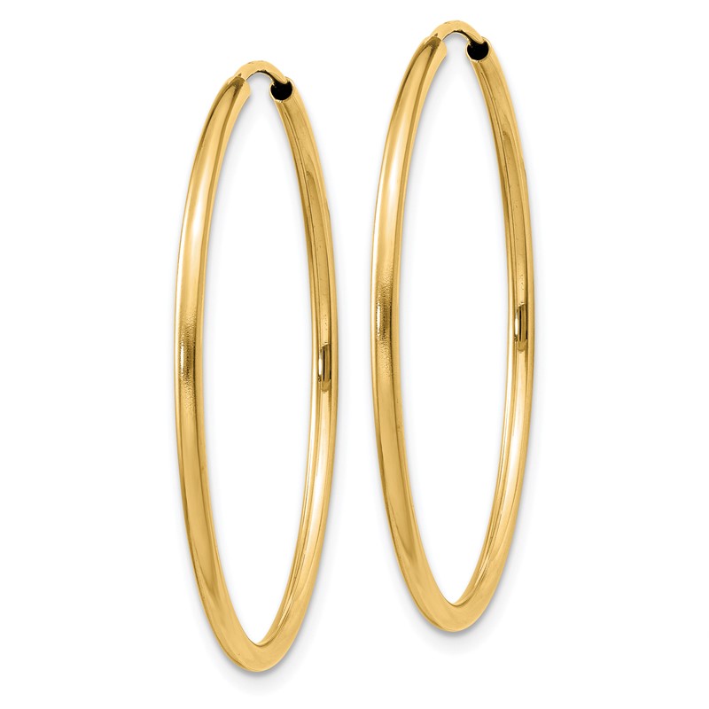 14k 1.2mm Polished Round Endless Hoop Earrings