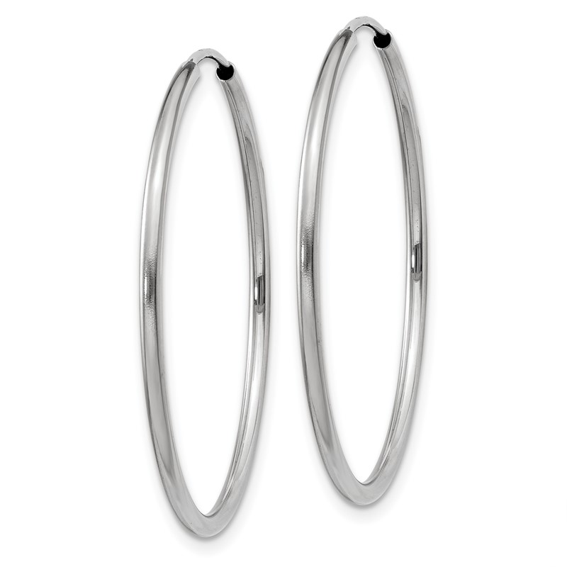 14k White Gold 1.2mm Polished Endless Hoop Earrings