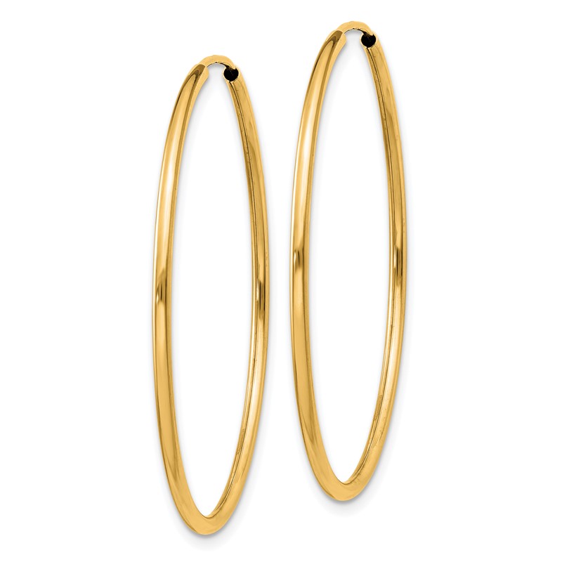 14k 1.2mm Polished Round Endless Hoop Earrings