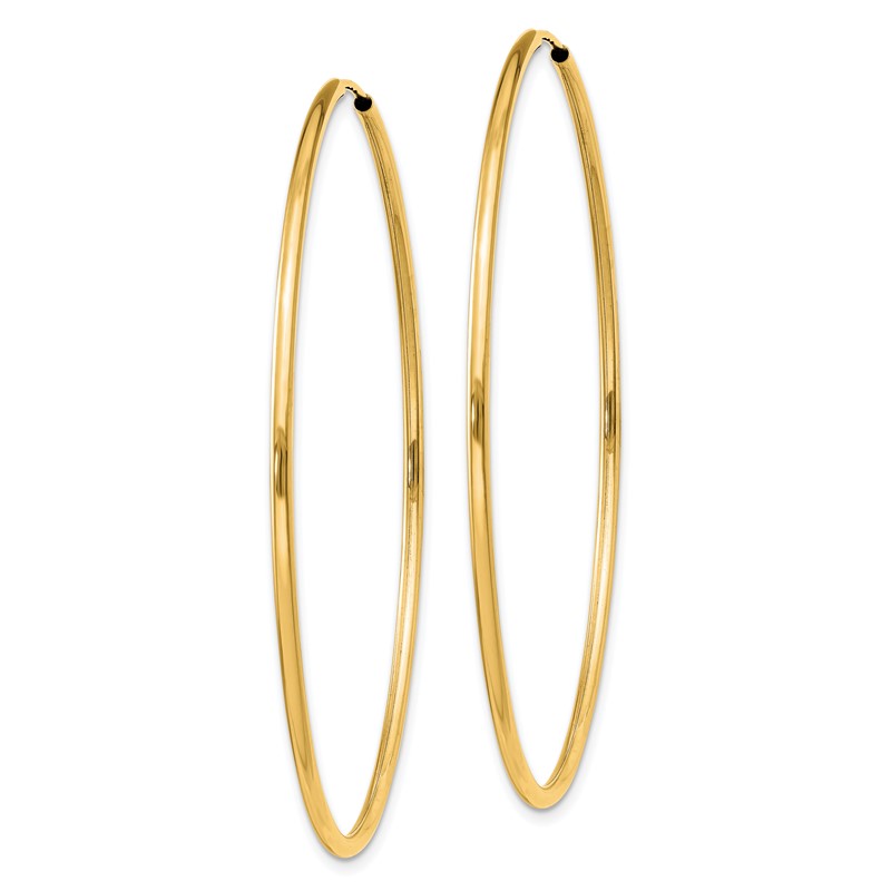 14k 1.2mm Polished Round Endless Hoop Earrings