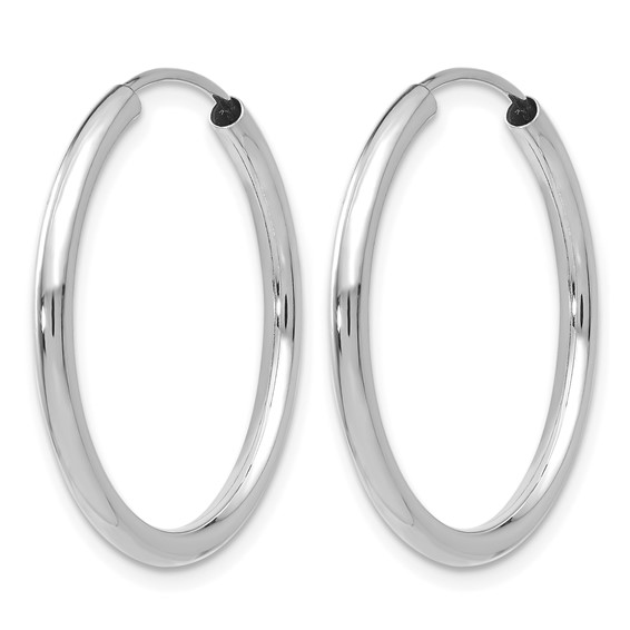Leslie's 14k White Gold Polished Endless 2mm Hoop Earrings