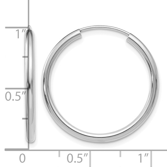 Leslie's 14k White Gold Polished Endless 2mm Hoop Earrings