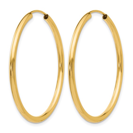 Leslie's 14k Polished Round Endless 2mm Hoop Earrings