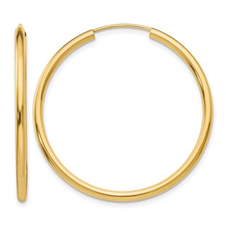 Leslie's 14k Polished Round Endless 2mm Hoop Earrings