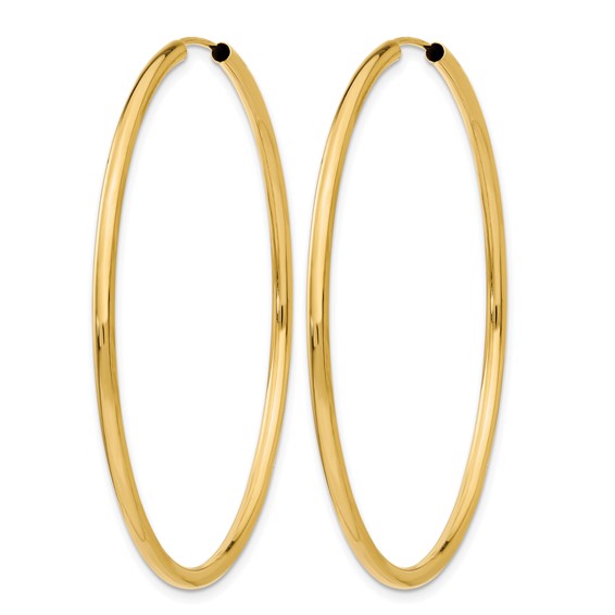 Leslie's 14k Polished Round Endless 2mm Hoop Earrings