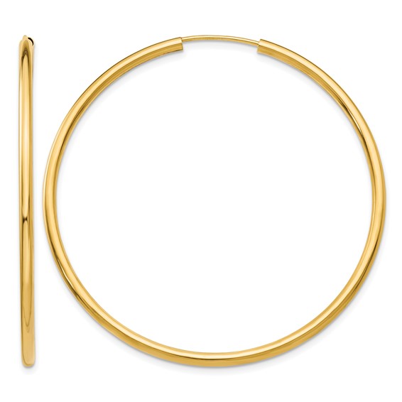 Leslie's 14k Polished Round Endless 2mm Hoop Earrings