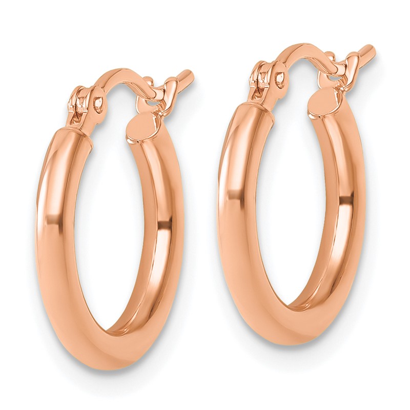 14k Rose Gold Polished 2x15mm Polished Hoop Earrings