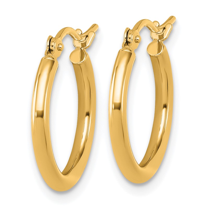 14k Polished 2x17.5mm Polished Hoop Earrings