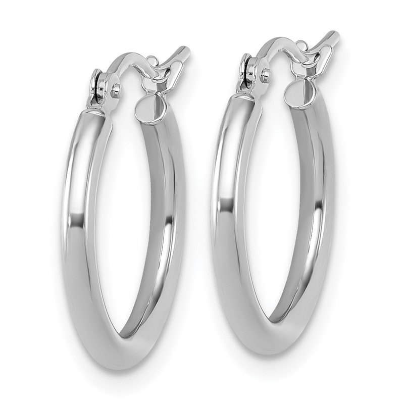 14k White Gold Polished 2x17.5mm Polished Hoop Earrings