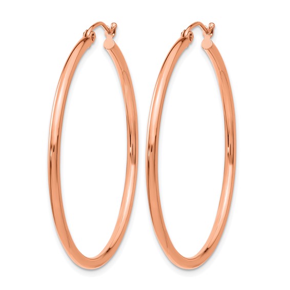 Leslie's 14k Rose Gold Polished 2x40mm Polished Hoop Earrings
