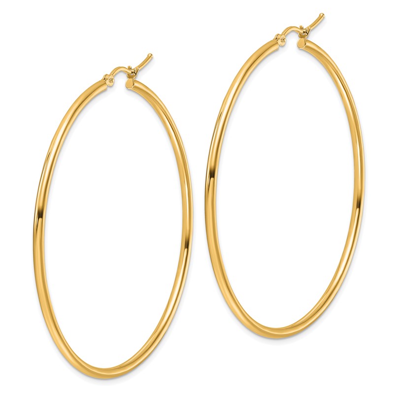 14k Polished 2x55mm Polished Hoop Earrings