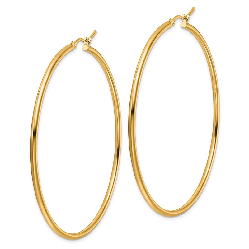 14k Polished 2x60mm Polished Hoop Earrings
