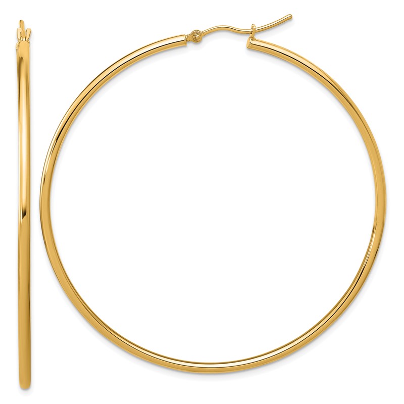 14k Polished 2x60mm Polished Hoop Earrings
