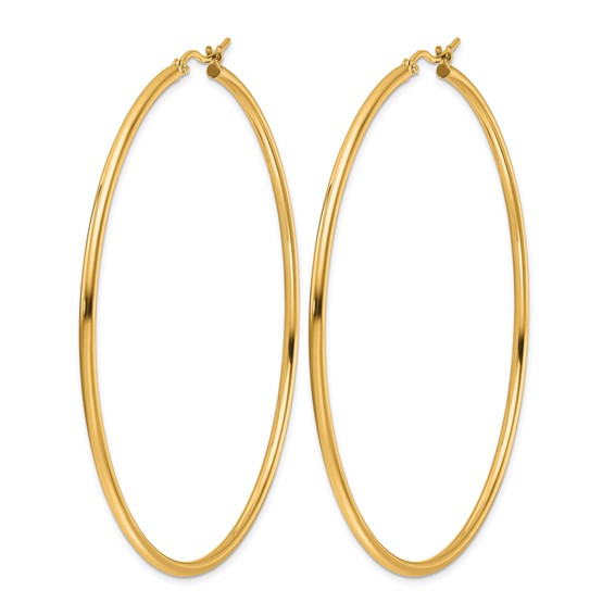 Leslie's 14k Polished 2x65mm Polished Hoop Earrings