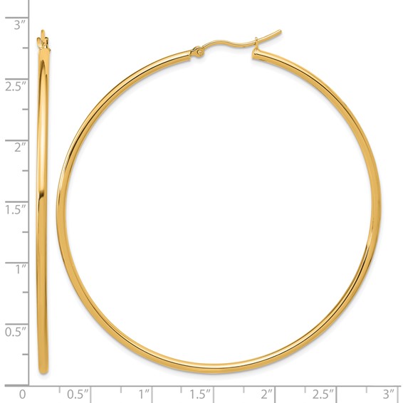 Leslie's 14k Polished 2x65mm Polished Hoop Earrings