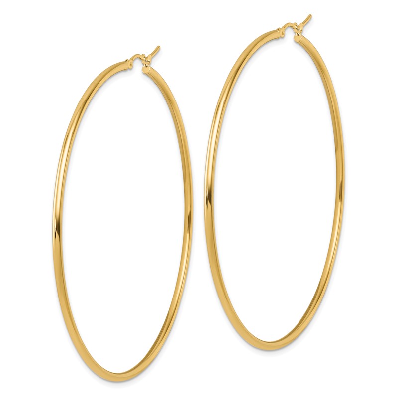 14k Polished 2x70mm Polished Hoop Earrings
