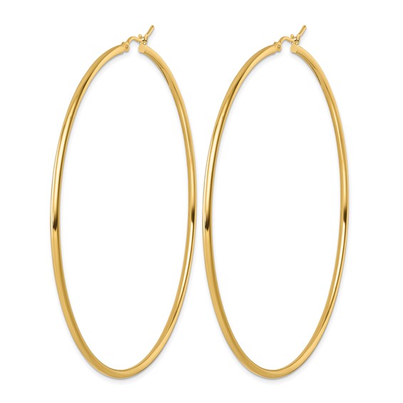 Leslie's 14k Polished 2x75mm Polished Hoop Earrings