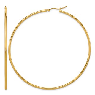 Leslie's 14k Polished 2x75mm Polished Hoop Earrings