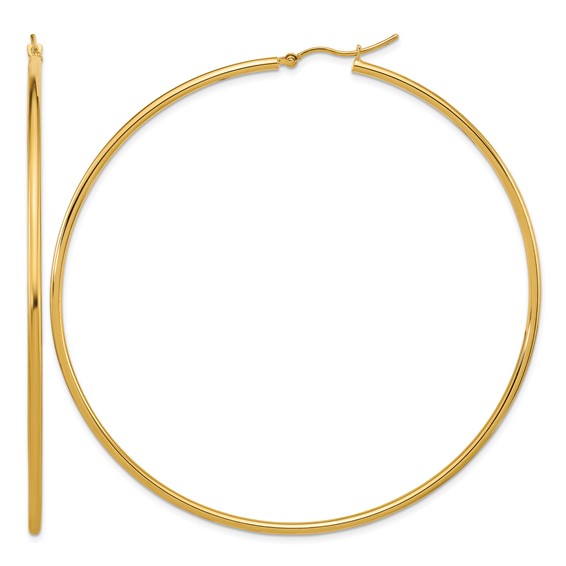 Leslie's 14k Polished 2x75mm Polished Hoop Earrings