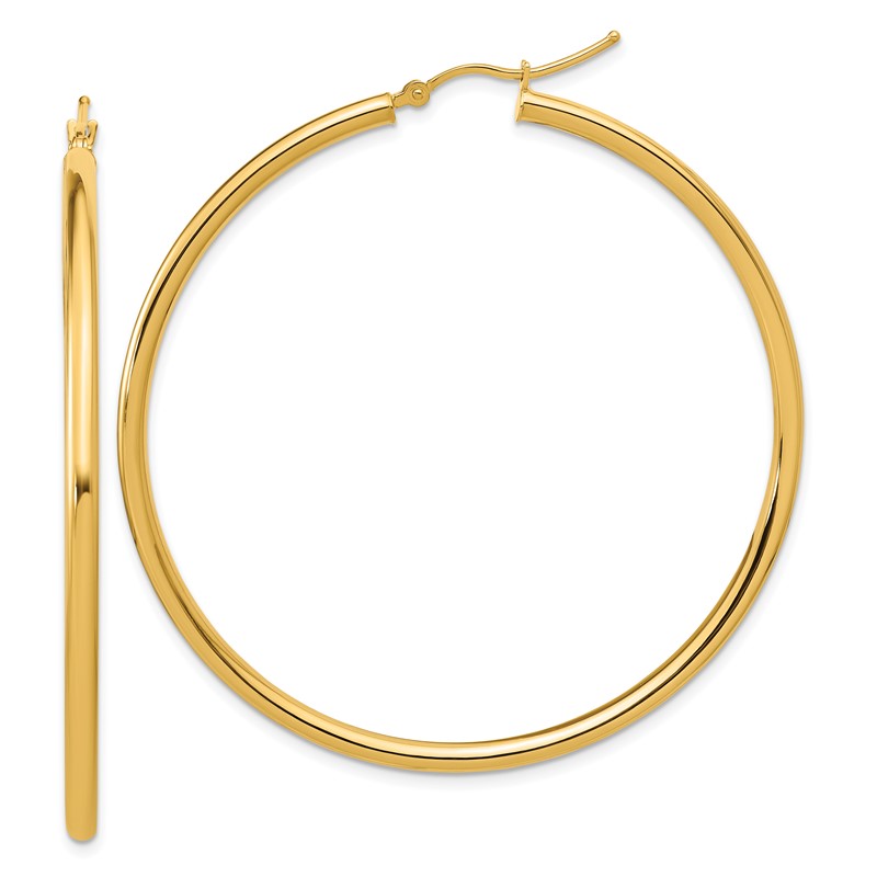 14k Polished 2.5mm Polished Hoop Earrings