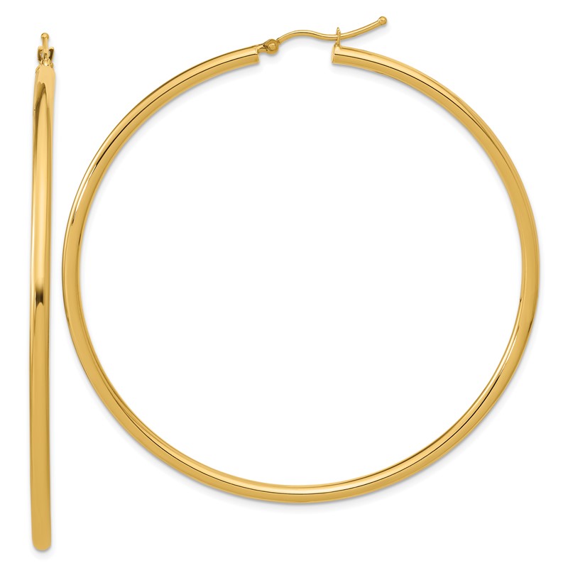 14k Polished 2.5mm Polished Hoop Earrings