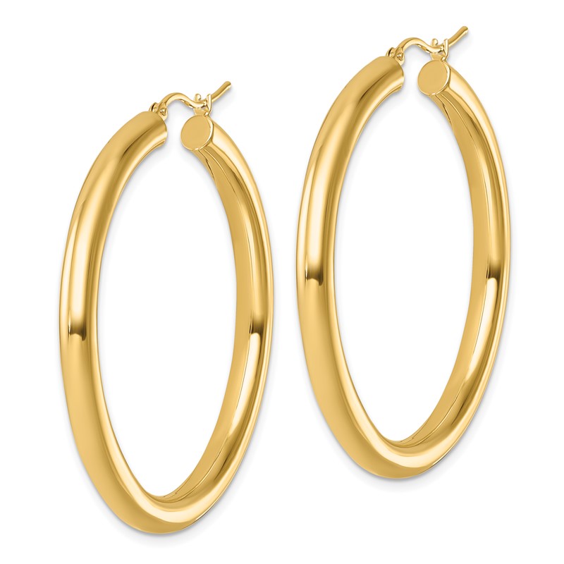 14k Polished 4mm Polished Hoop Earrings