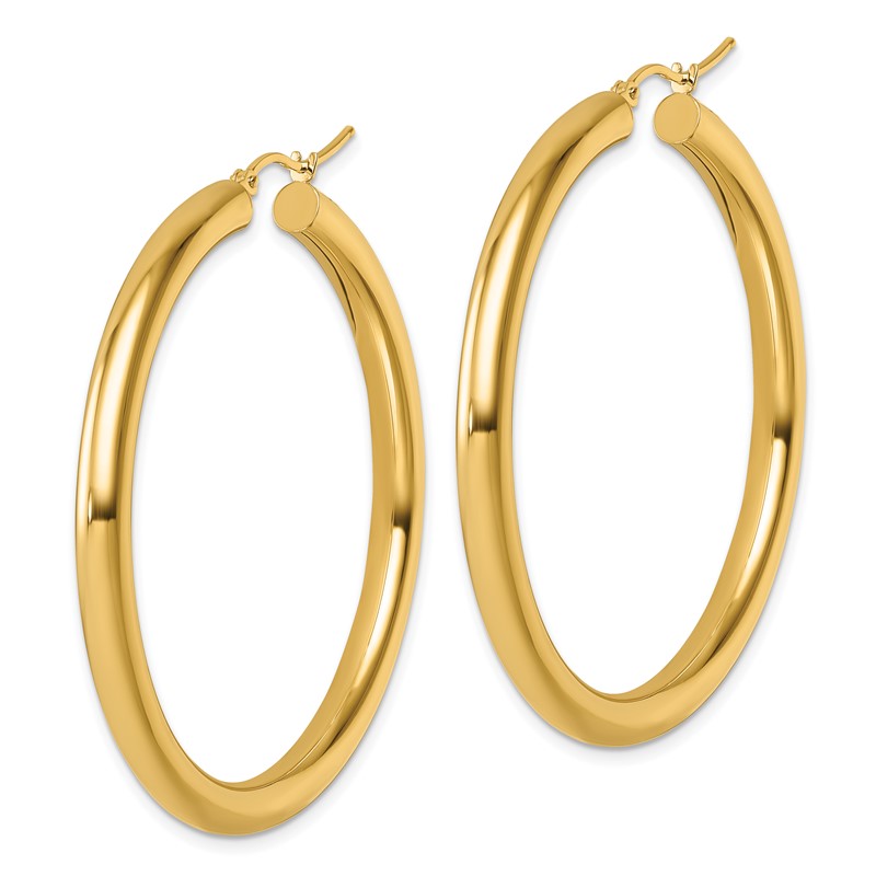 14k Polished 4mm Polished Hoop Earrings