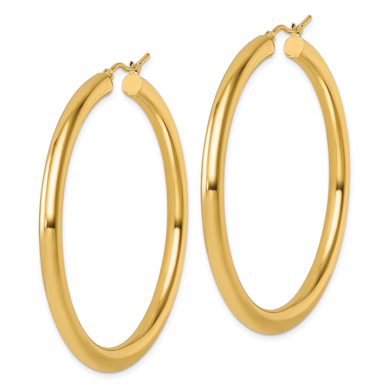 14k Polished 4mm Polished Hoop Earrings